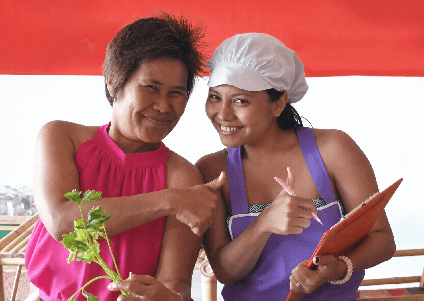 Chef Yossie preparing Indonesian food