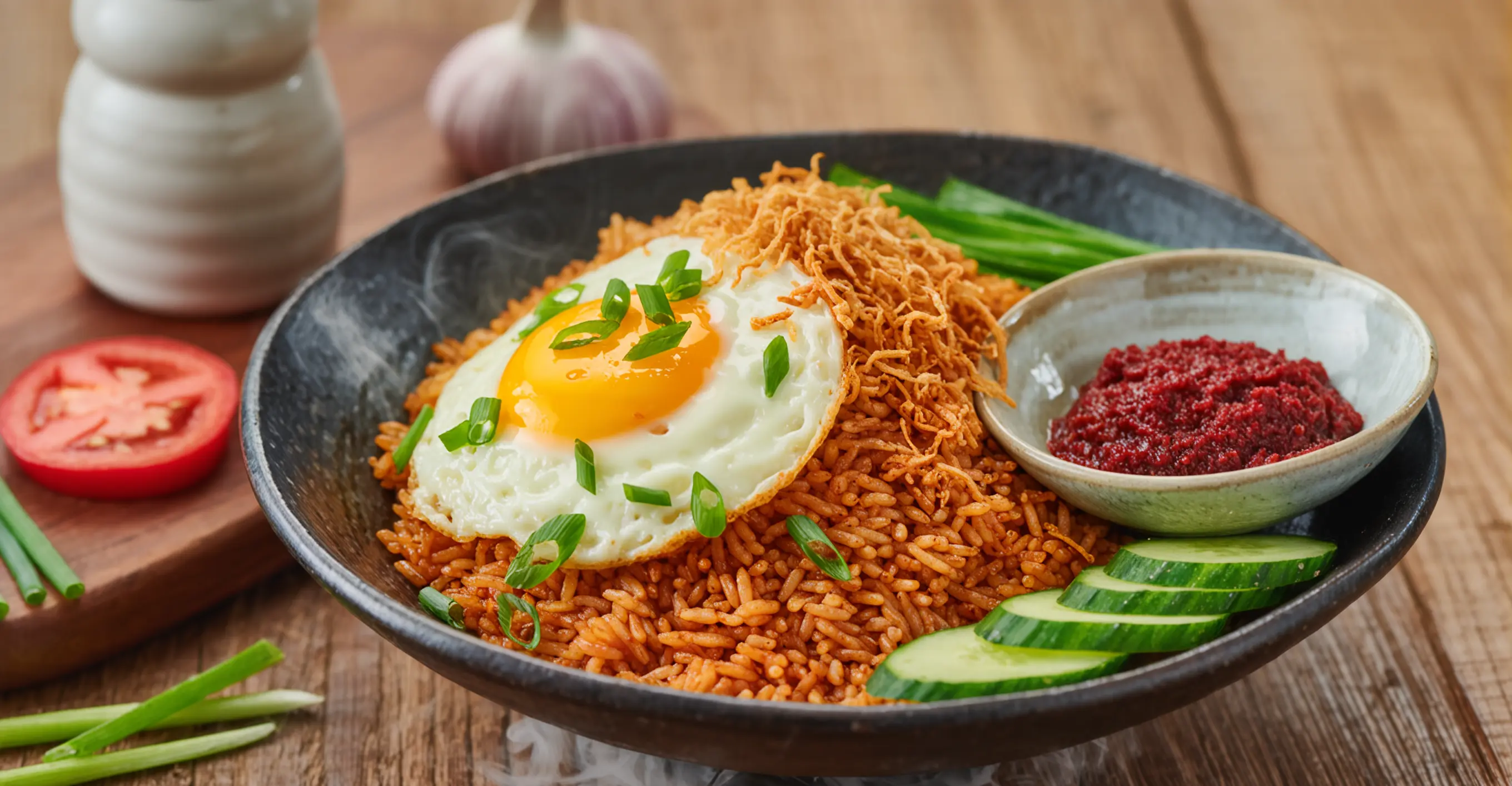 Sambal Fried Rice (Nasi Goreng) - Indonesian recipe with sambal