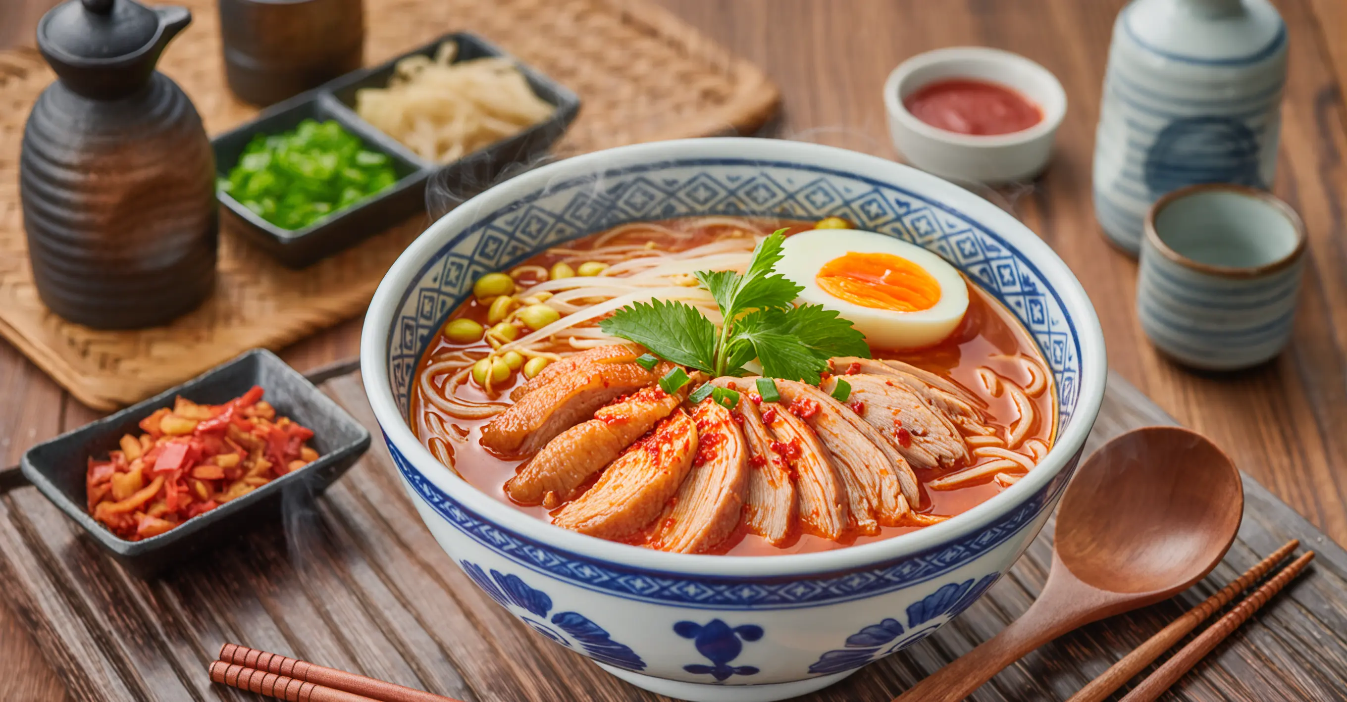 Indonesian Sambal Noodle Soup (Soto Ayam Sambal) - Indonesian recipe with sambal