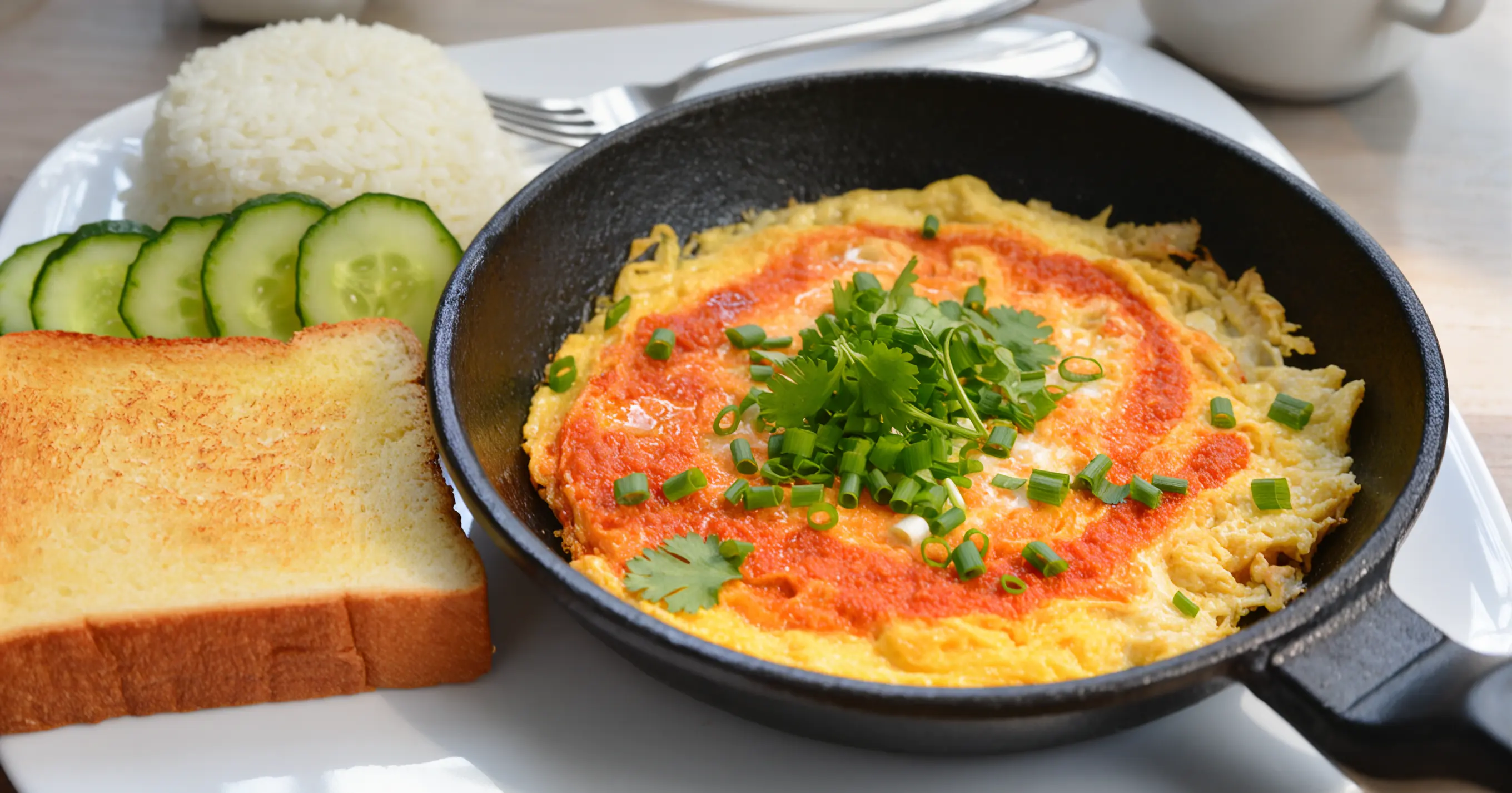 Sambal Scrambled Eggs (Telur Orak-Arik Sambal) - Indonesian recipe with sambal